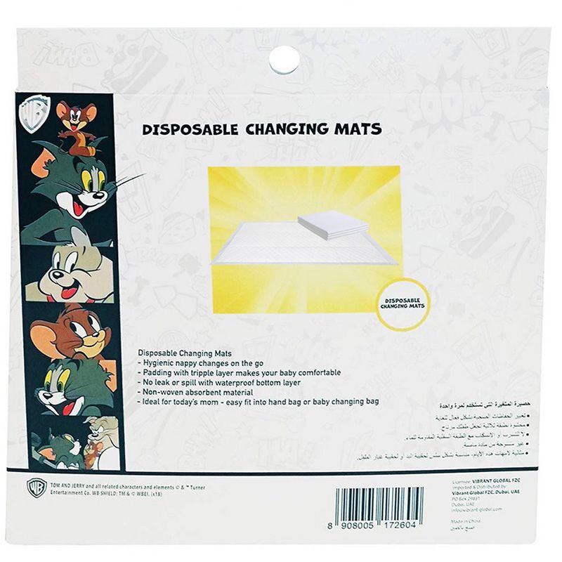 Tom & Jerry - Disposable Changing Mats Box of 10 Pcs
