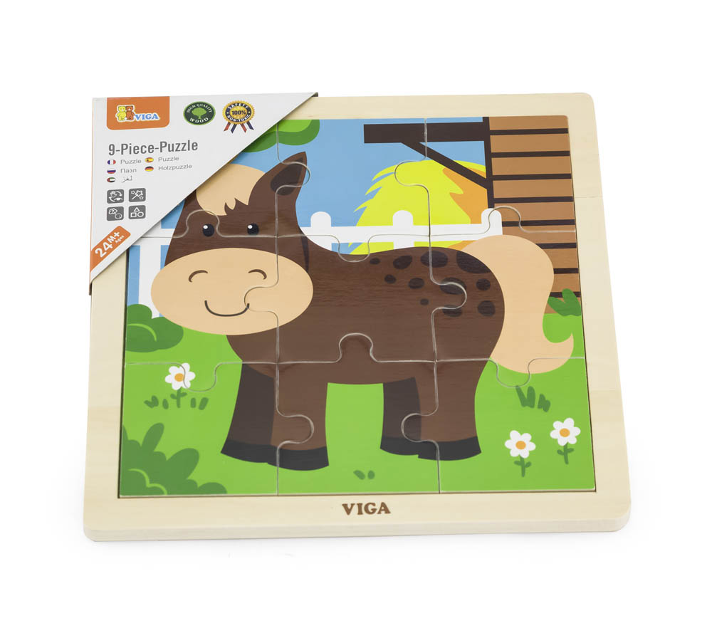 Viga - 9 pcs Wooden Puzzle - Horse
