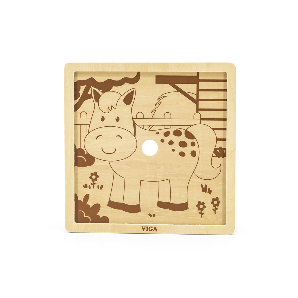 Viga - 9 pcs Wooden Puzzle - Horse