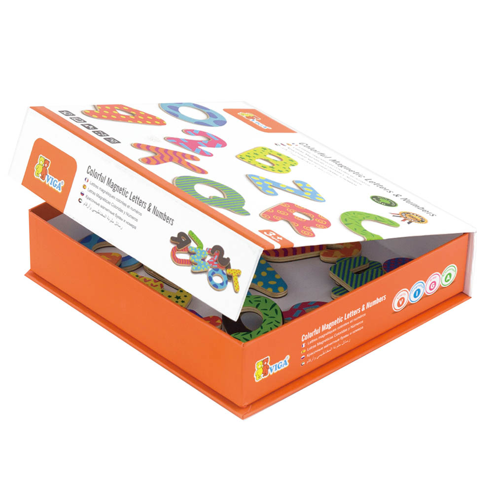 Viga - Colorful Magnetic Letters & Numbers (77 pcs)