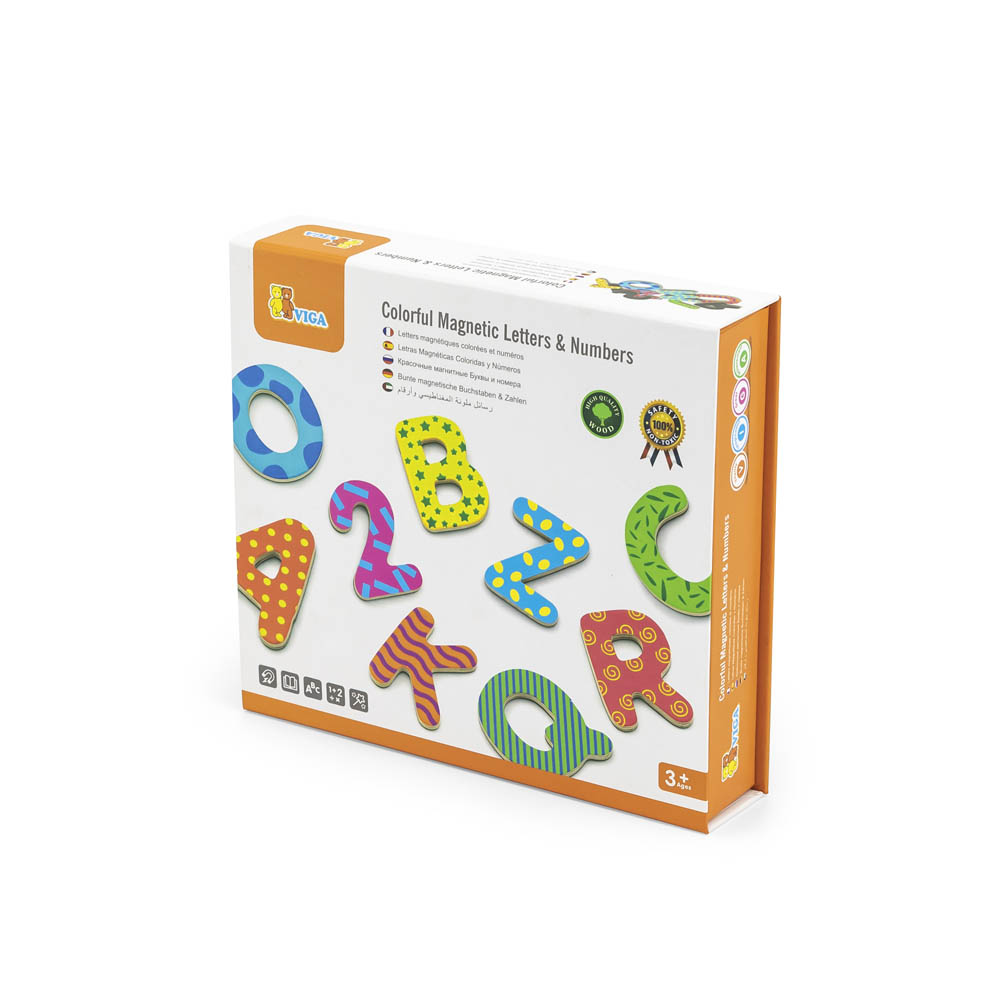 Viga - Colorful Magnetic Letters & Numbers (77 pcs)