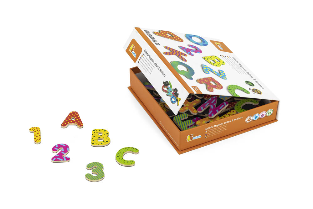 Viga - Colorful Magnetic Letters & Numbers (77 pcs)