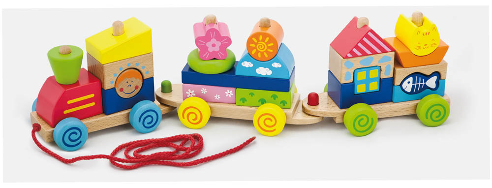 Viga - Colourful Pull Along Stacking Train