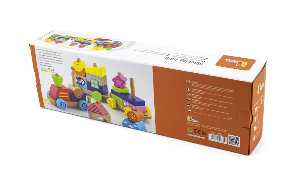 Viga - Colourful Pull Along Stacking Train