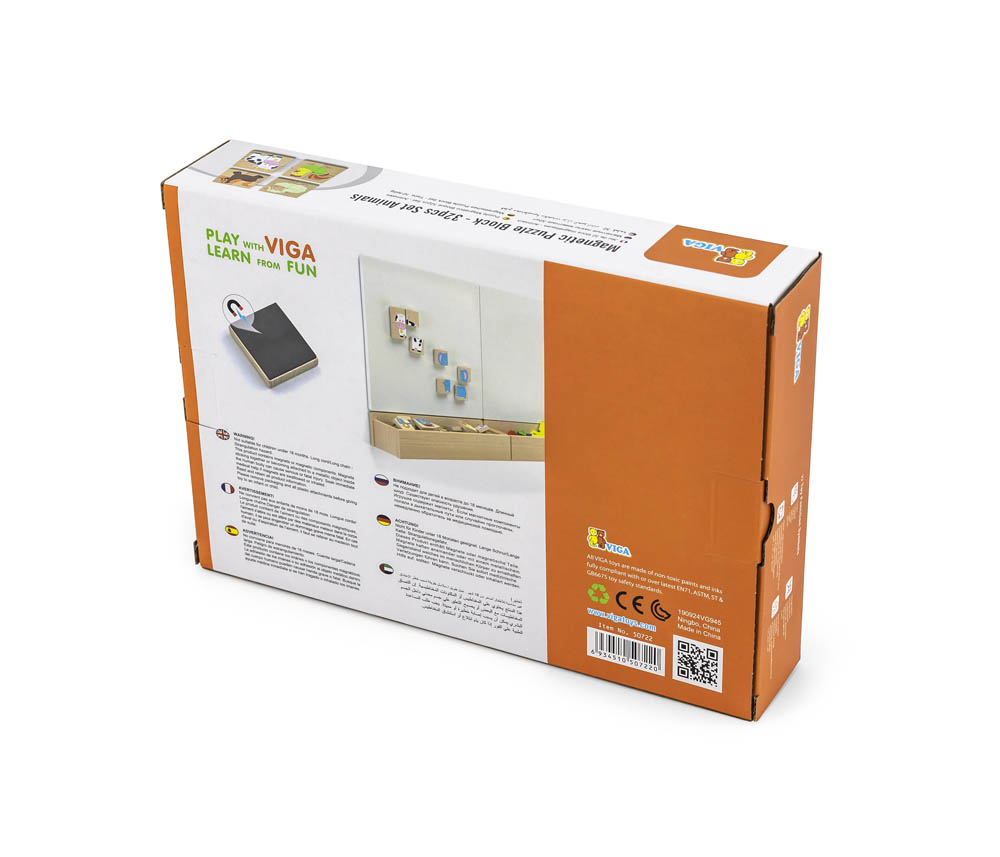 Viga - Magnetic Puzzle Block Set - Animals