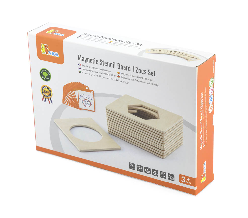 Viga - Magnetic Wooden Stencil Whiteboard - Learn to Draw Shapes