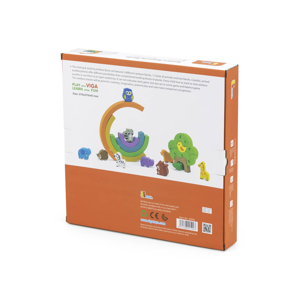 Viga - Rainbow Balancing Blocks - Animals