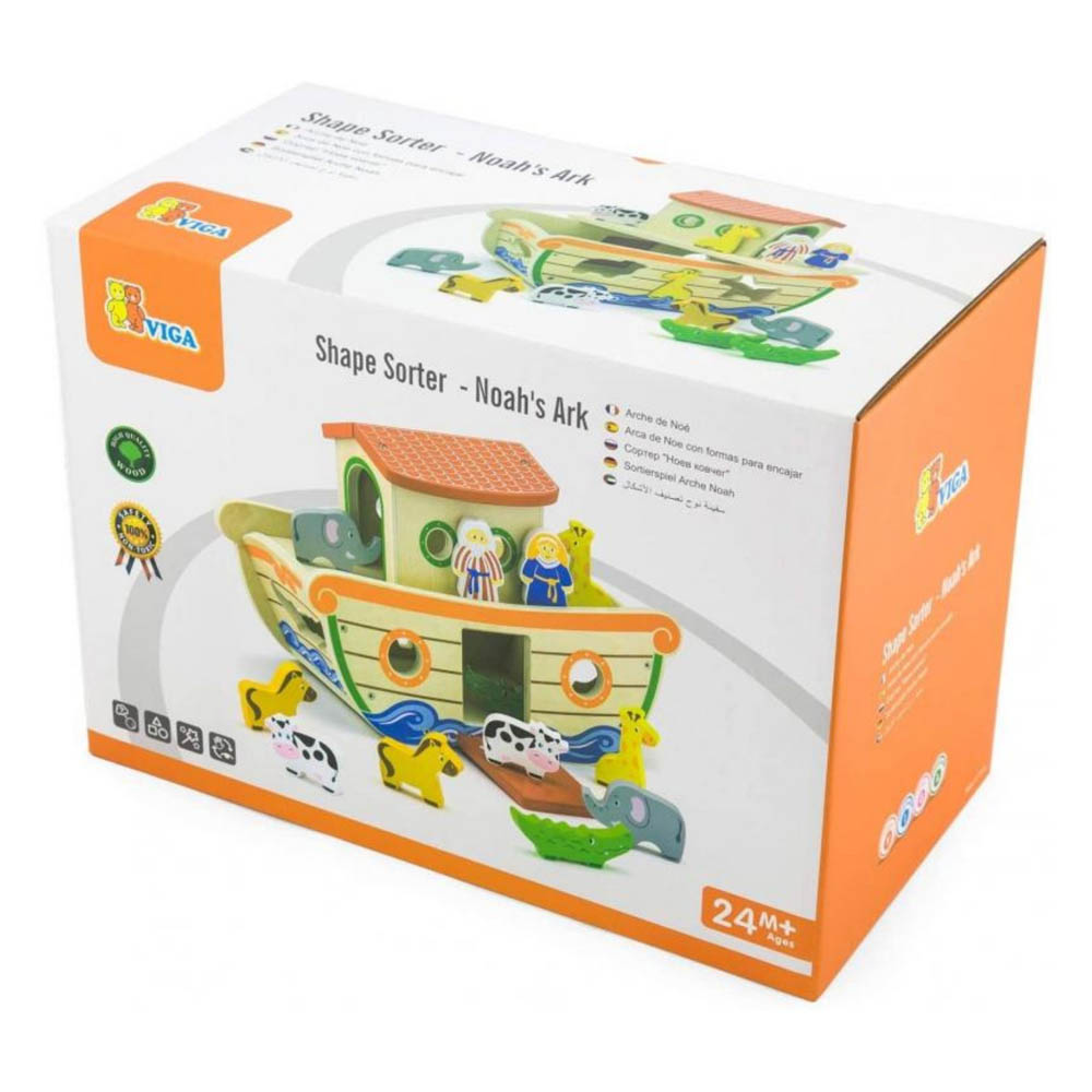 Viga - Shape Sorting - Wooden Noah's Ark