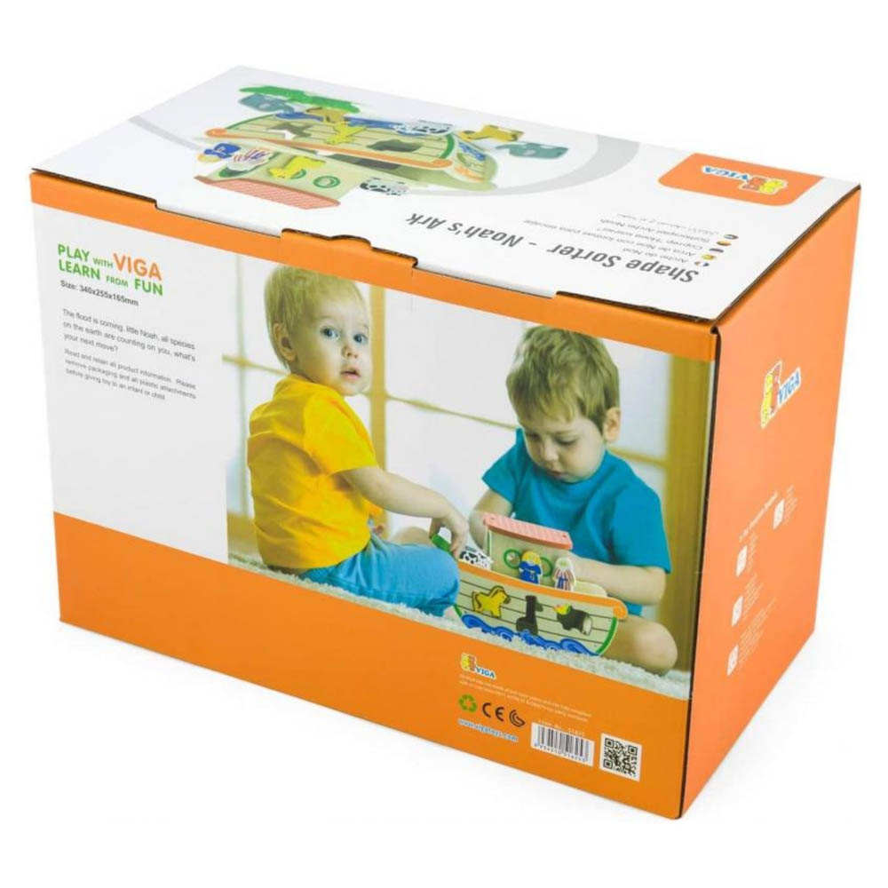Viga - Shape Sorting - Wooden Noah's Ark