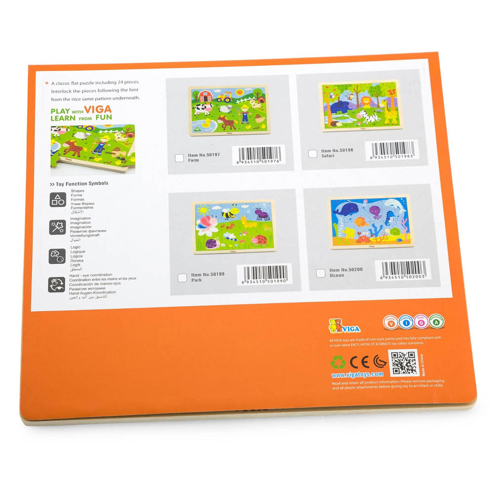 Viga - Wooden Puzzle - Insects & Bugs (24 pcs)