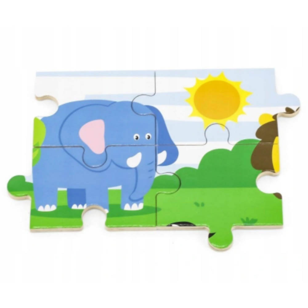 Viga - Wooden Puzzle - Safari (16pcs)