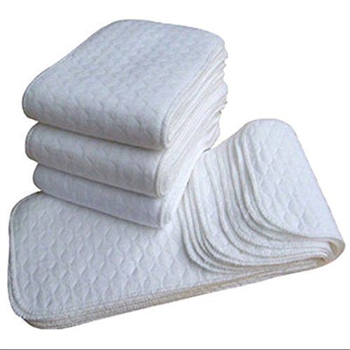 VWH Reusable Baby Cloth Diaper Liners White 10 Pcs Babystore.ae
