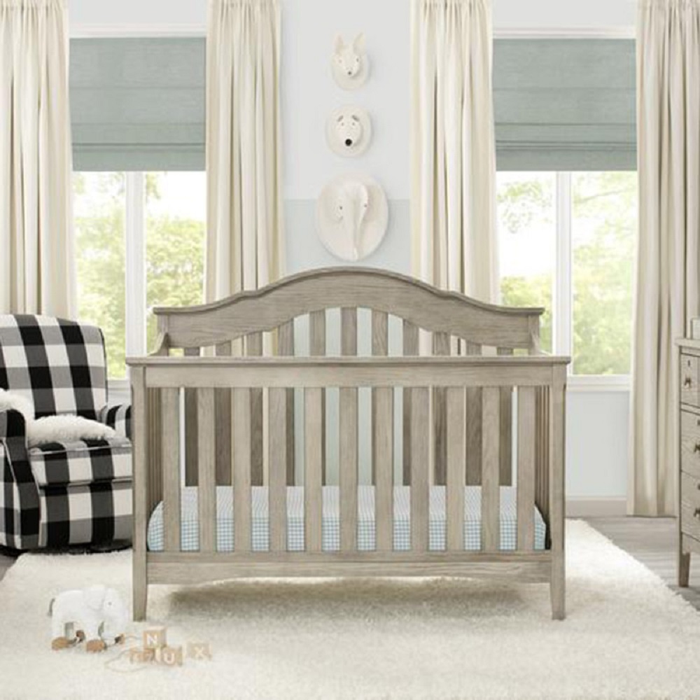 Delta Children Farmhouse 2 in 1 Baby Crib Limestone Babystore.ae