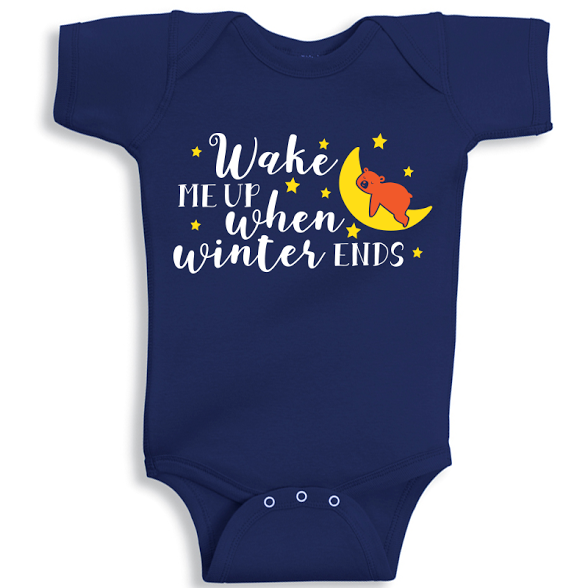 Twinkle Hands Wake me up when winter ends Baby Onesie, Bodysuit, Romper