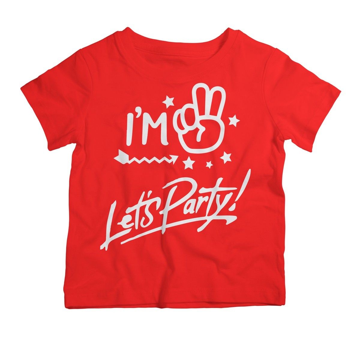 Twinkle Hands - I am Two Lets Party - Birthday T-Shirt - Red 