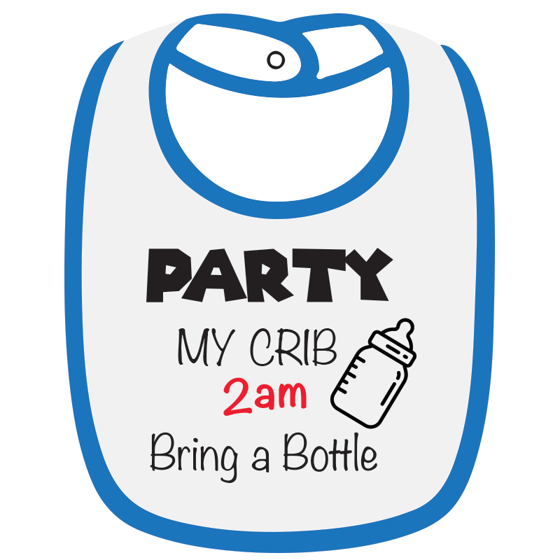 Twinkle Hands White/Blue Party My Crib Baby Bib
