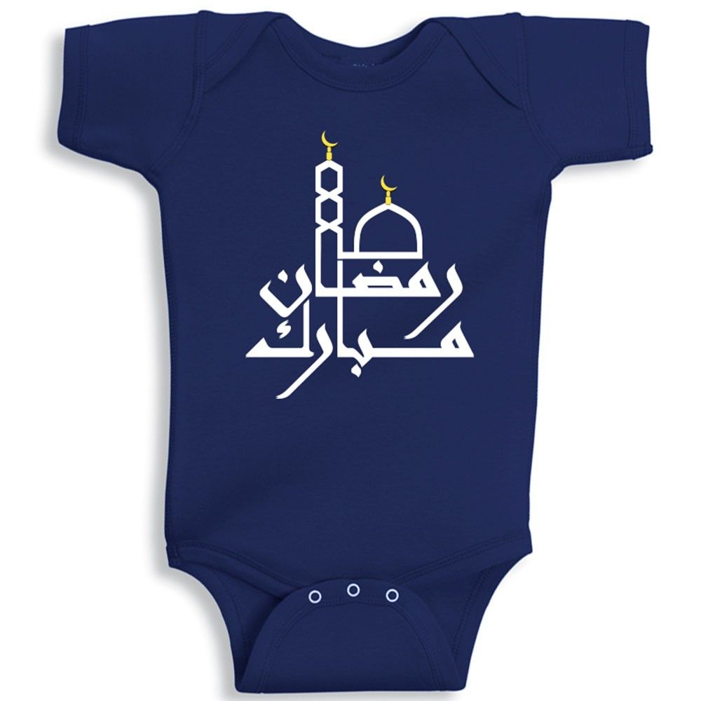 Twinkle Hands Blue Ramadan Mubarak Baby Onesie