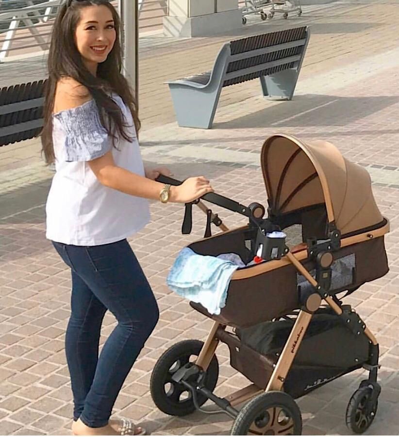 Pikkaboo 3in1 Luxury Pram Stroller Beige Babystore.ae