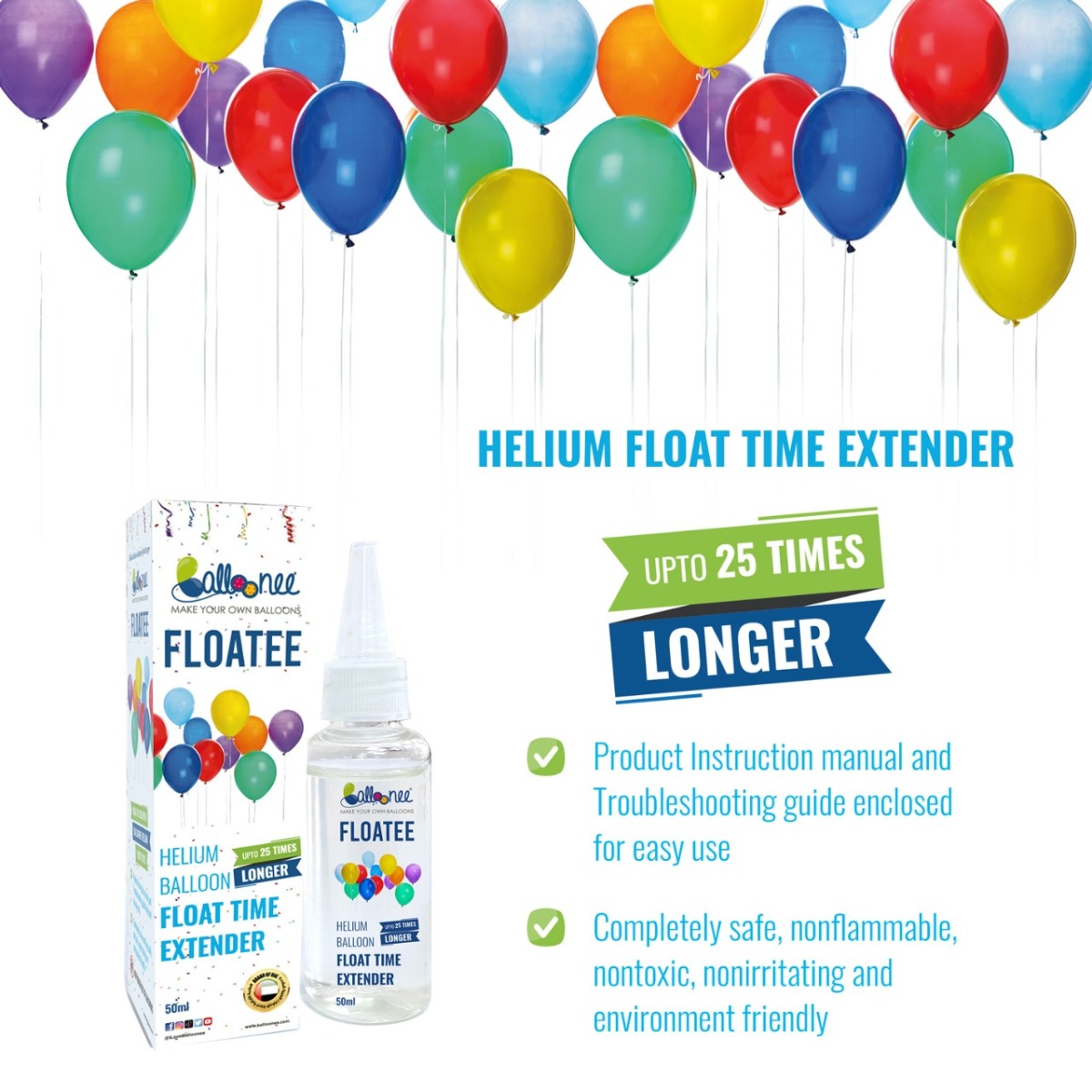 Balloonee FLOATEE - Helium Balloons Float Time Extender - 50ml