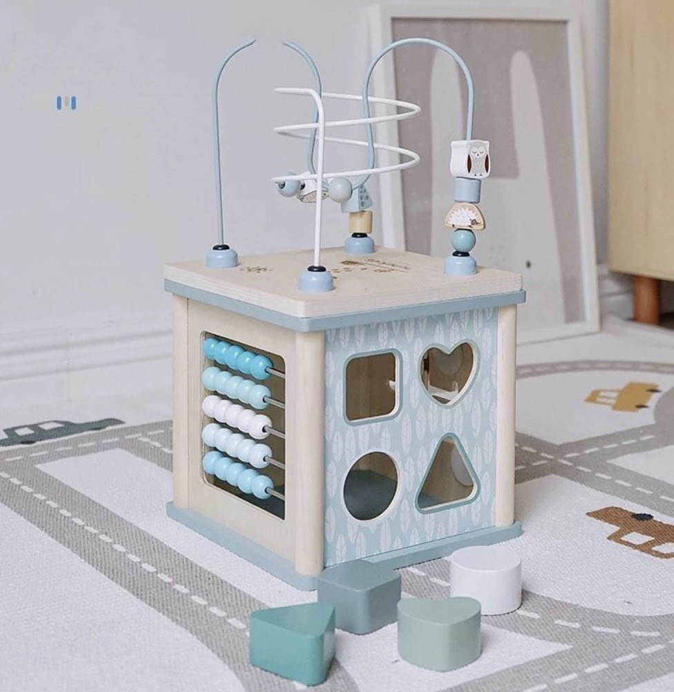 Woody Buddy - Activity Cube - Blue
