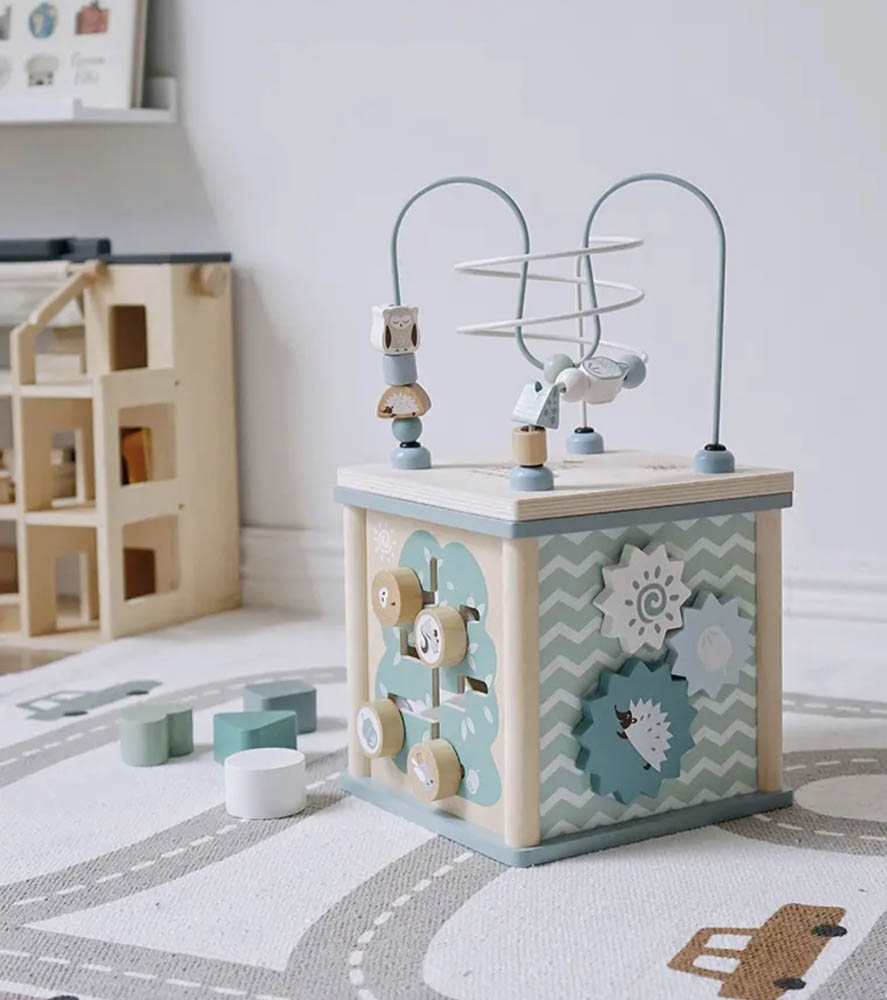 Woody Buddy - Activity Cube - Blue