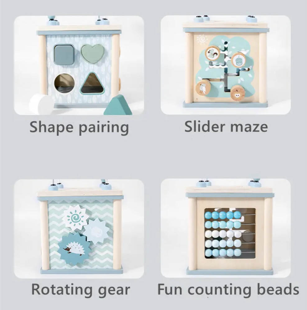 Woody Buddy - Activity Cube - Blue