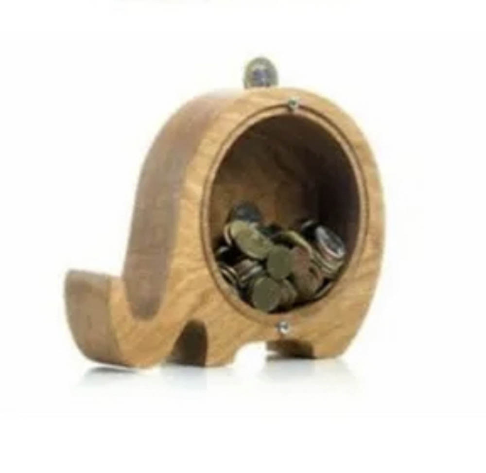 Woody Buddy - Animals Shape Piggy Banks - Elephant
