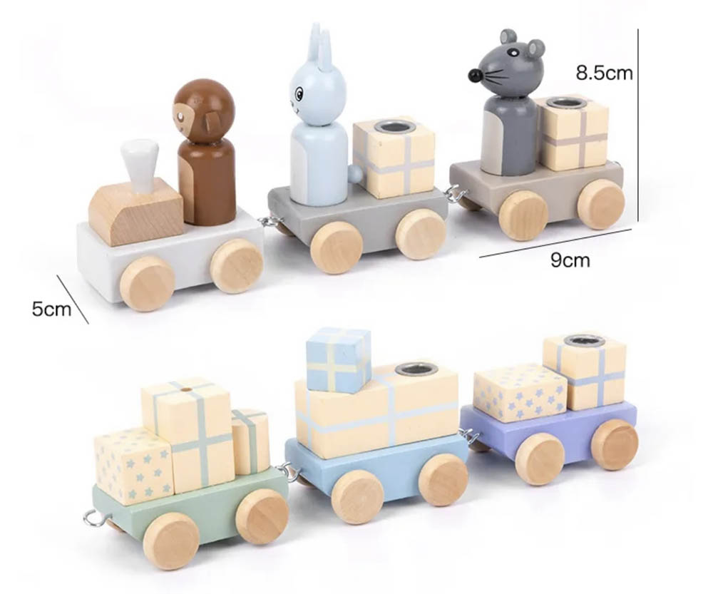 Woody Buddy - Birthday Train - Blue