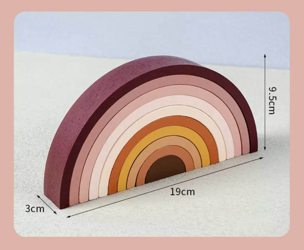 Woody Buddy - Mini Rainbow Stacker - Earthy Colors