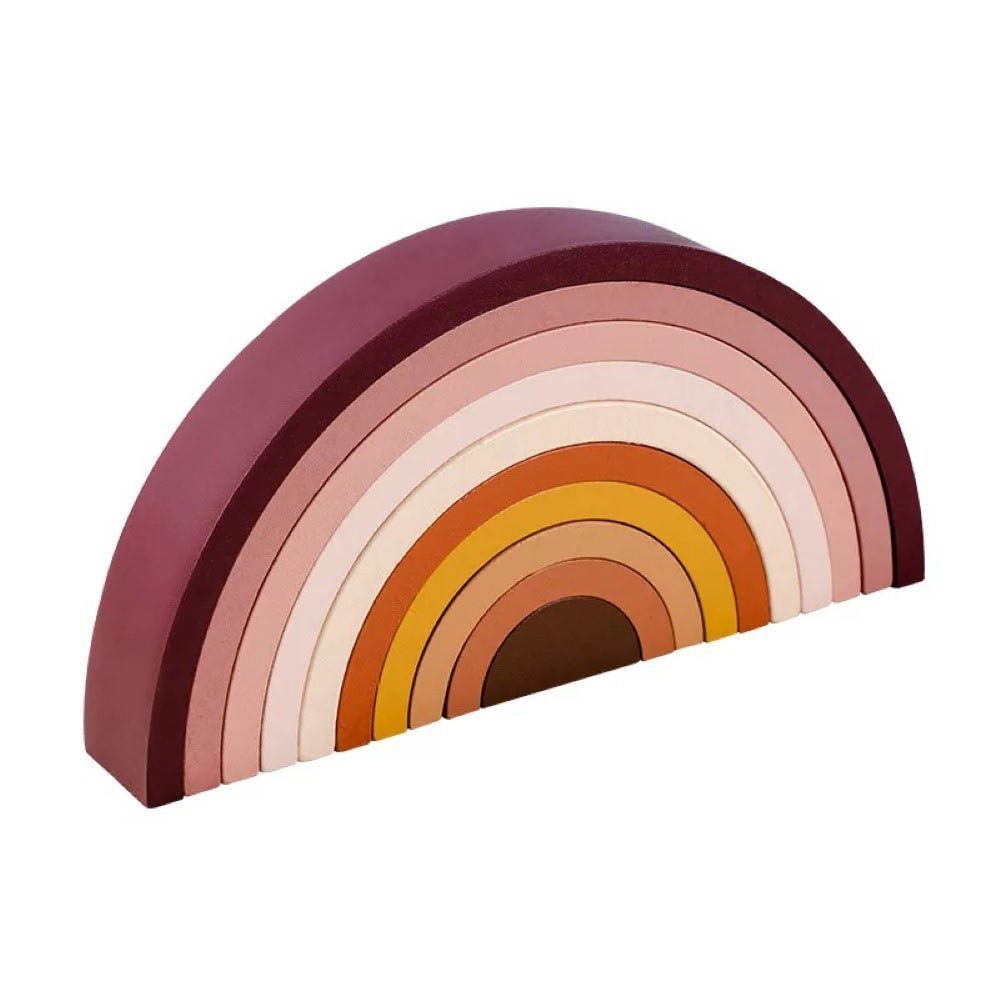 Woody Buddy - Mini Rainbow Stacker - Earthy Colors