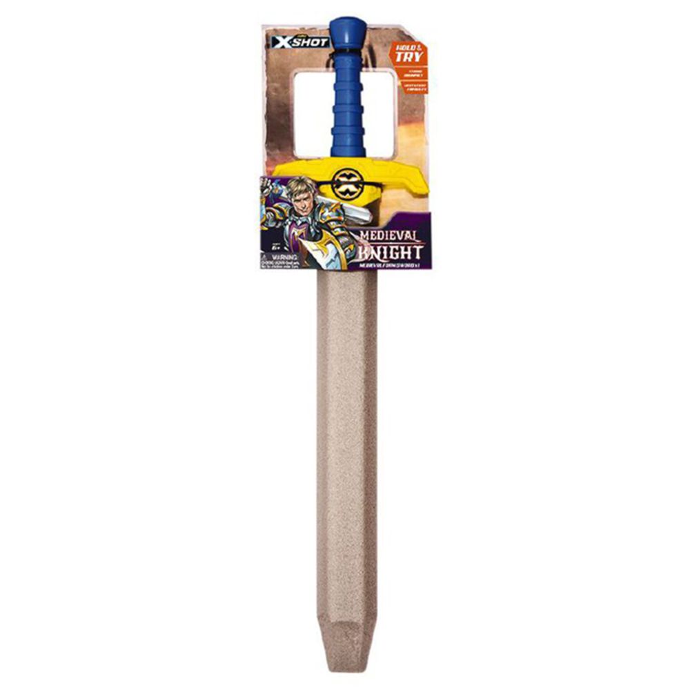 X Shot - Foam Play Sword 2ft Length, Medieval Knight - Blue