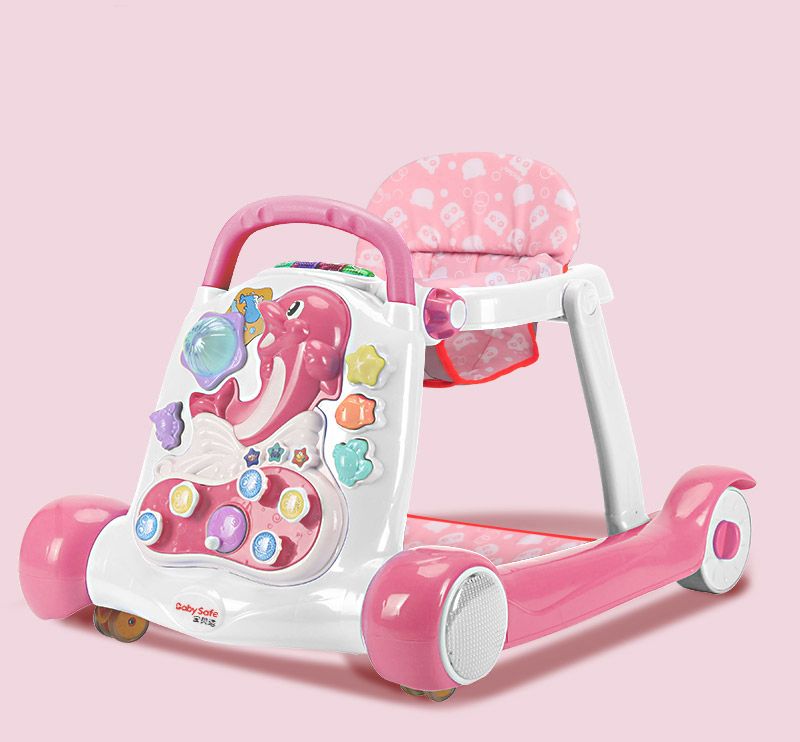 Little Angel - Baby Walker 2 in 1 Activity Center - Pink