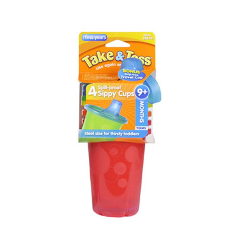 The First Years Take & Toss Spill-Proof Cups - Value Pack - 10oz- 5pcs