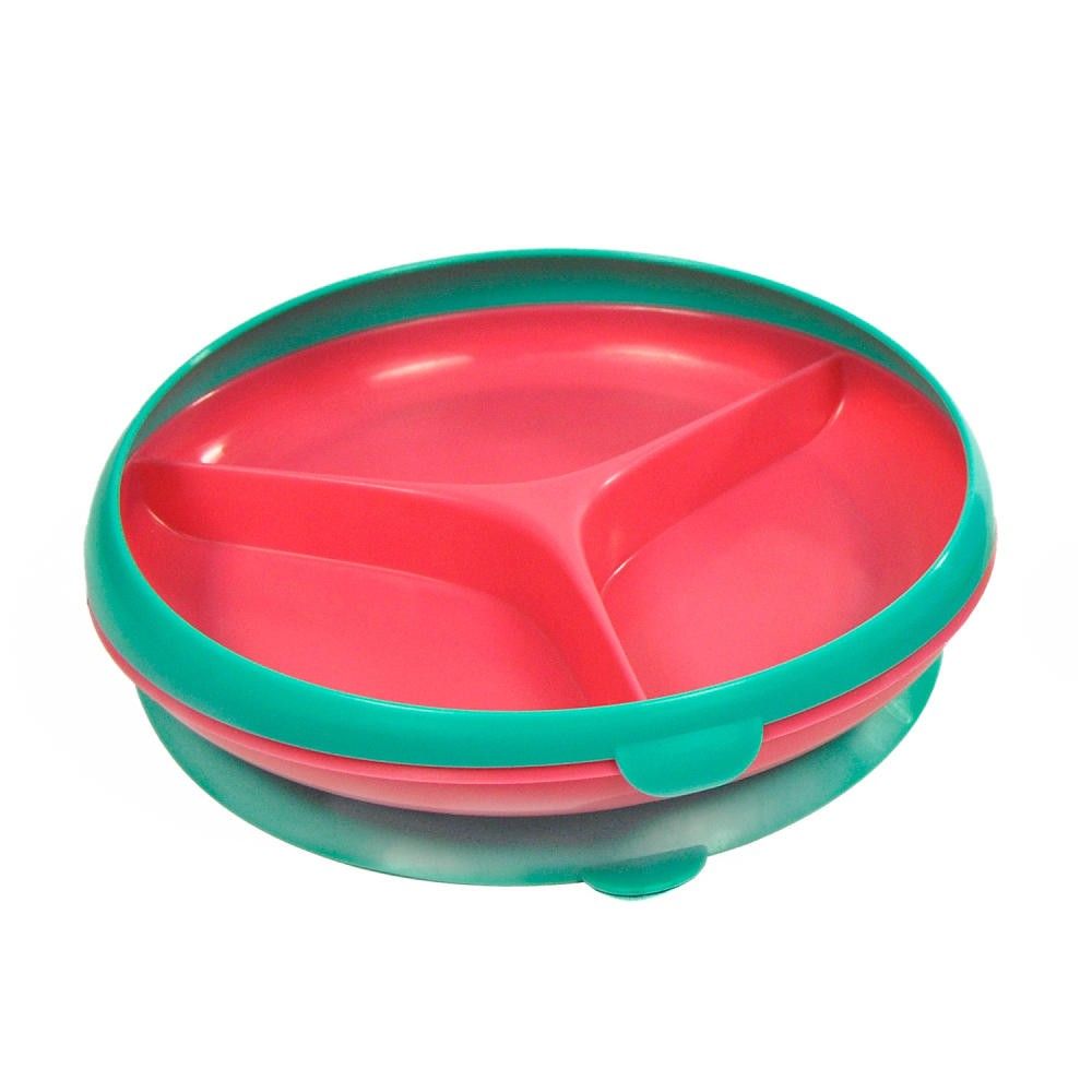 The First Years - Green/Red Inside Scoop Kid's Suction Section Plate 