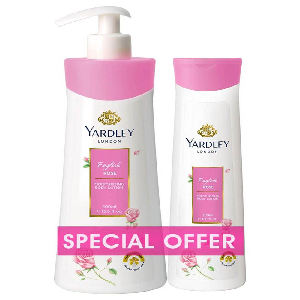 Yardley - Moisturizing Body Lotion 400Ml + 200 Ml (English Rose)