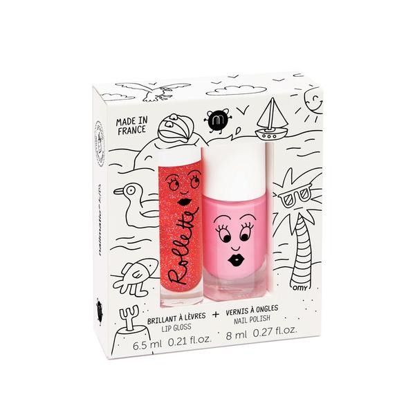 Nailmatic Kids Holidays Pack - Cookie Nail Polish + Strawberry Lip Gloss