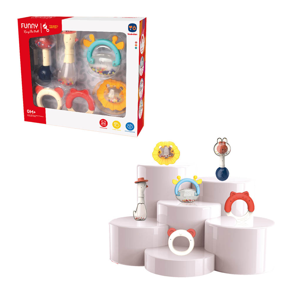 Youbeien - 6 Sets Boiled Animal Non Toxic Rattle
