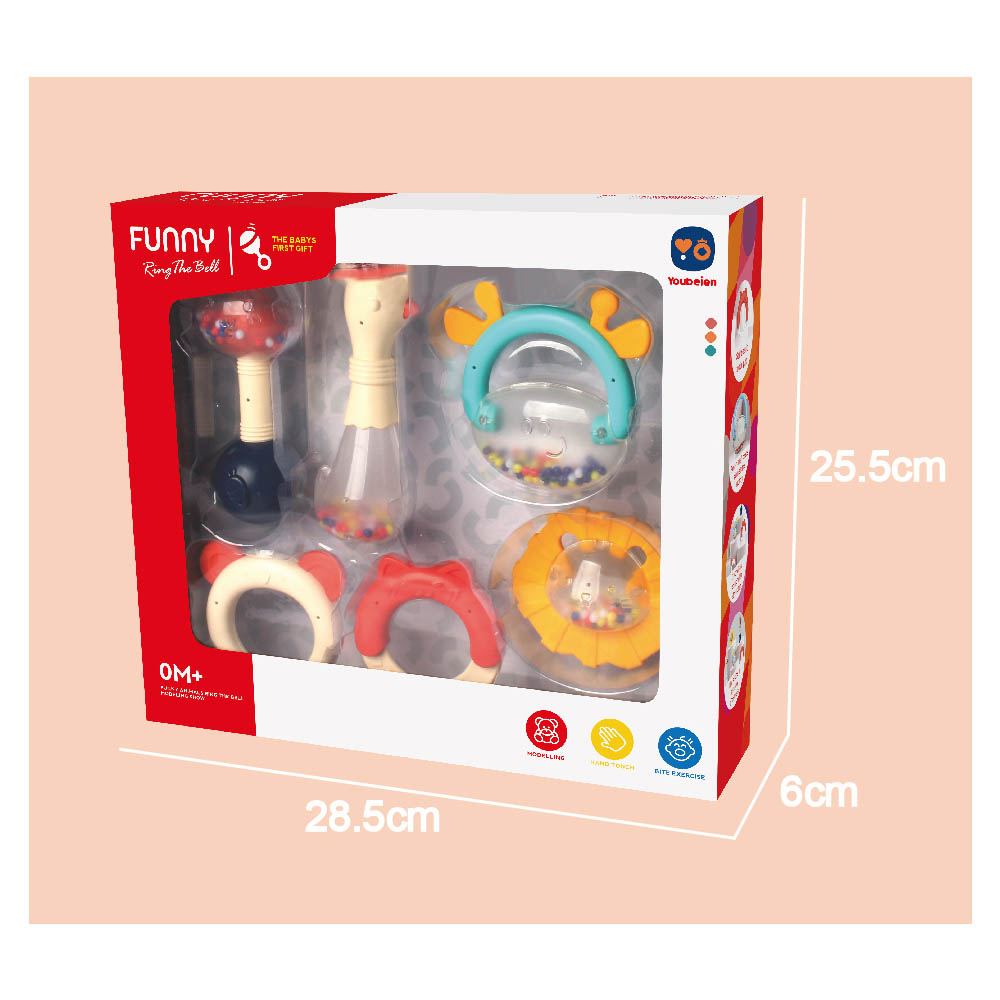 Youbeien - 6 Sets Boiled Animal Non Toxic Rattle