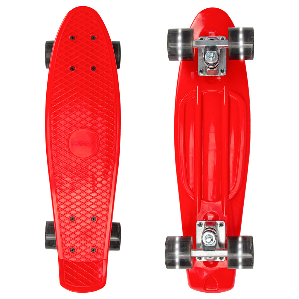 Ziggy Skateboard Mini Cruiser with LED Wheels Red