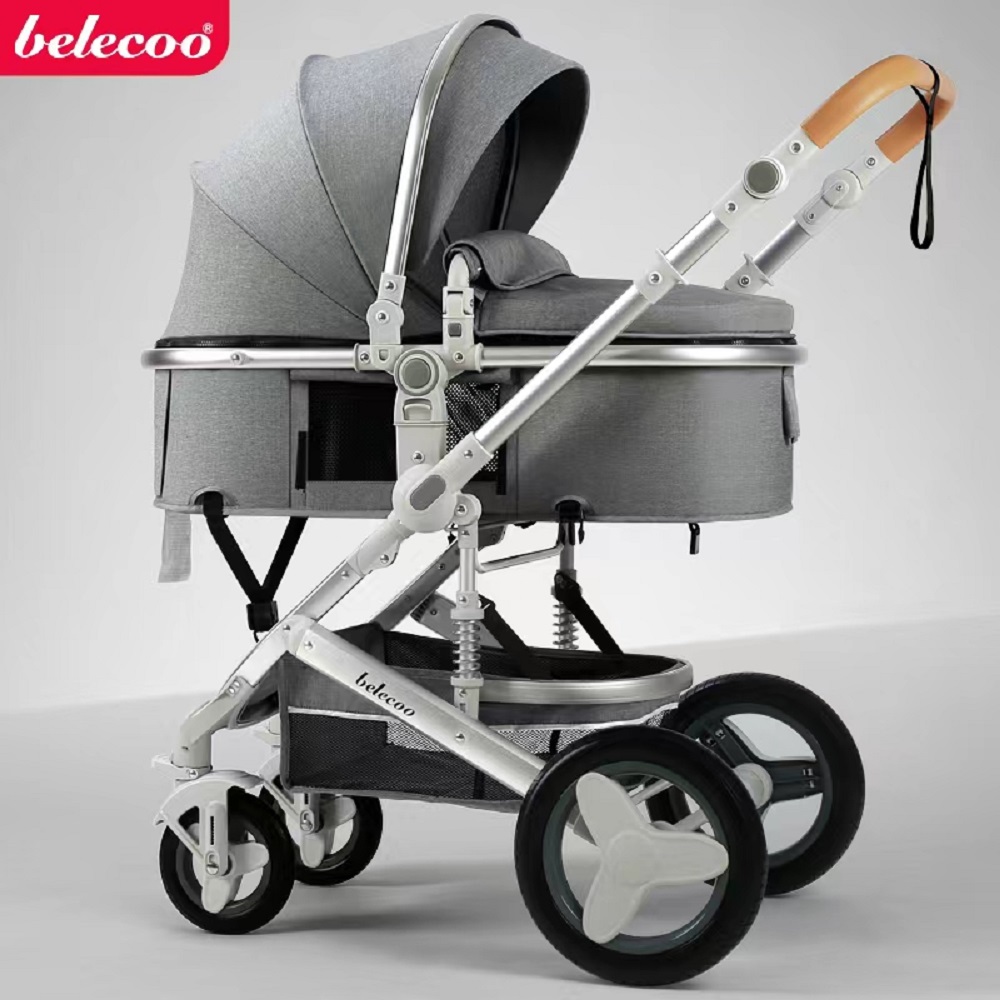 Belecoo 5 3-in-1 Lite Pram - Grey- Babystore.ae