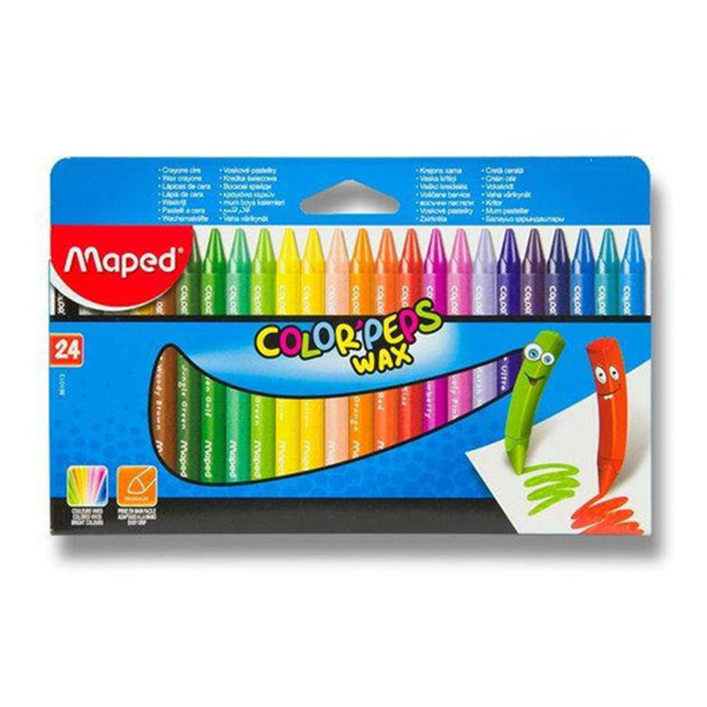 Maped Color Peps Wax Crayons - Set of 24 Color- Babystore.ae