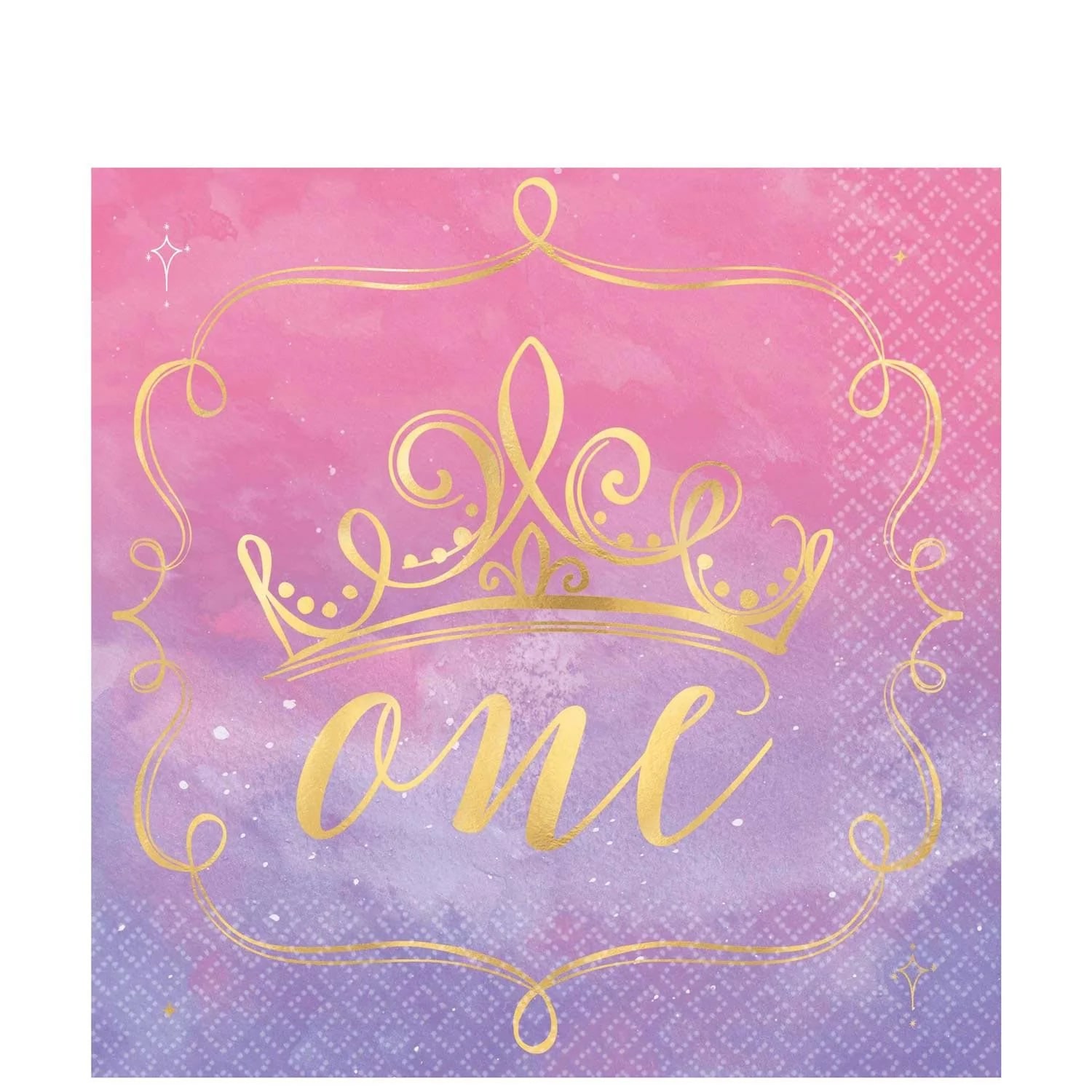 My Party Centre - 1st Birthday Princess Hot Stamped Lunch Napkin 16pcs