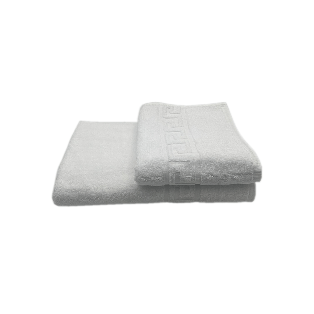 BYFT - Magnolia White Luxury Bath & Hand Towel 50 x 100 Cm Set of 2 Pcs