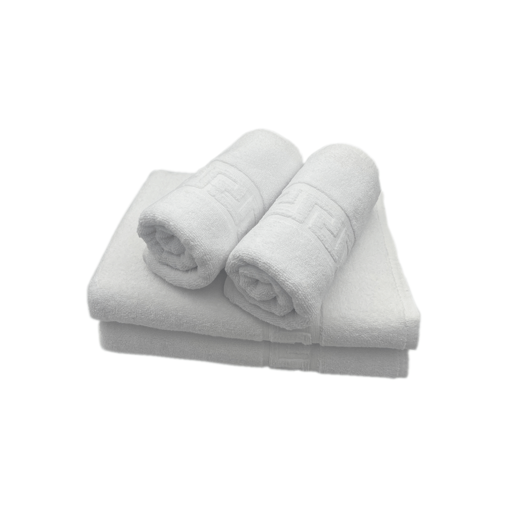BYFT - Magnolia White Luxury Bath & Hand Towel 50 x 100 Cm Set of 4 Pcs