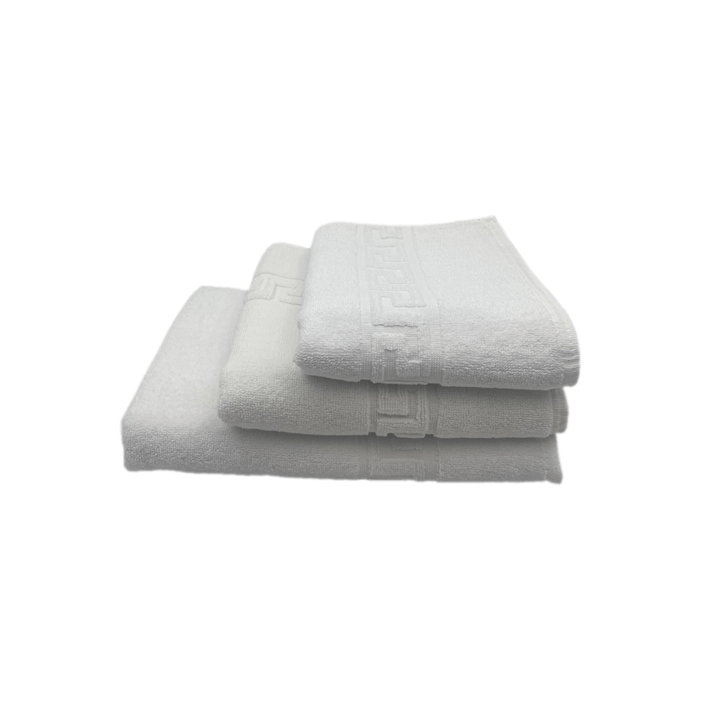 BYFT - Magnolia White Luxury Bath, Hand Towel & Bath mat 50 x 100 Cm Set of 3 Pcs