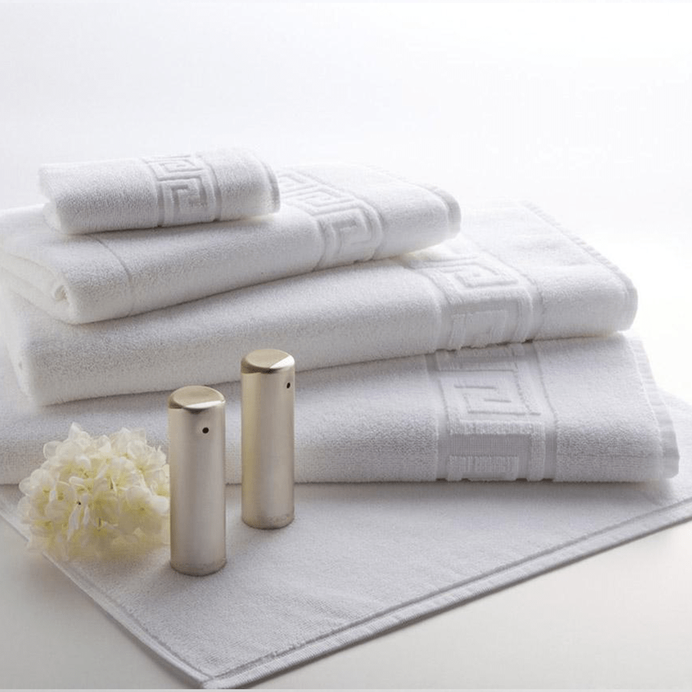BYFT - Magnolia White Luxury Bath, Hand Towel & Bath mat 50 x 80 Cm Set of 3 Pcs
