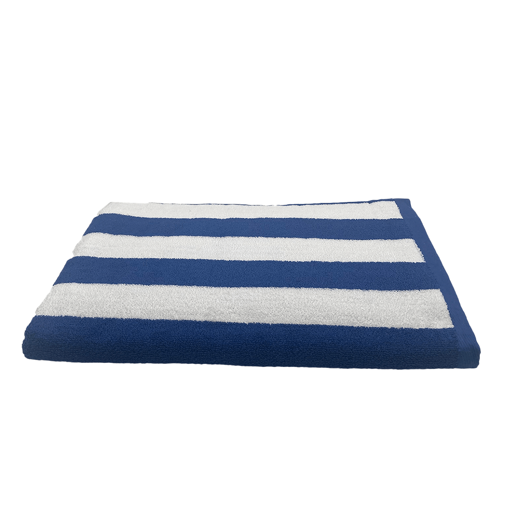 BYFT - Petunia Royal blue White Cabana Stripe 100% Cotton Pool TowelSet of 1 Pc