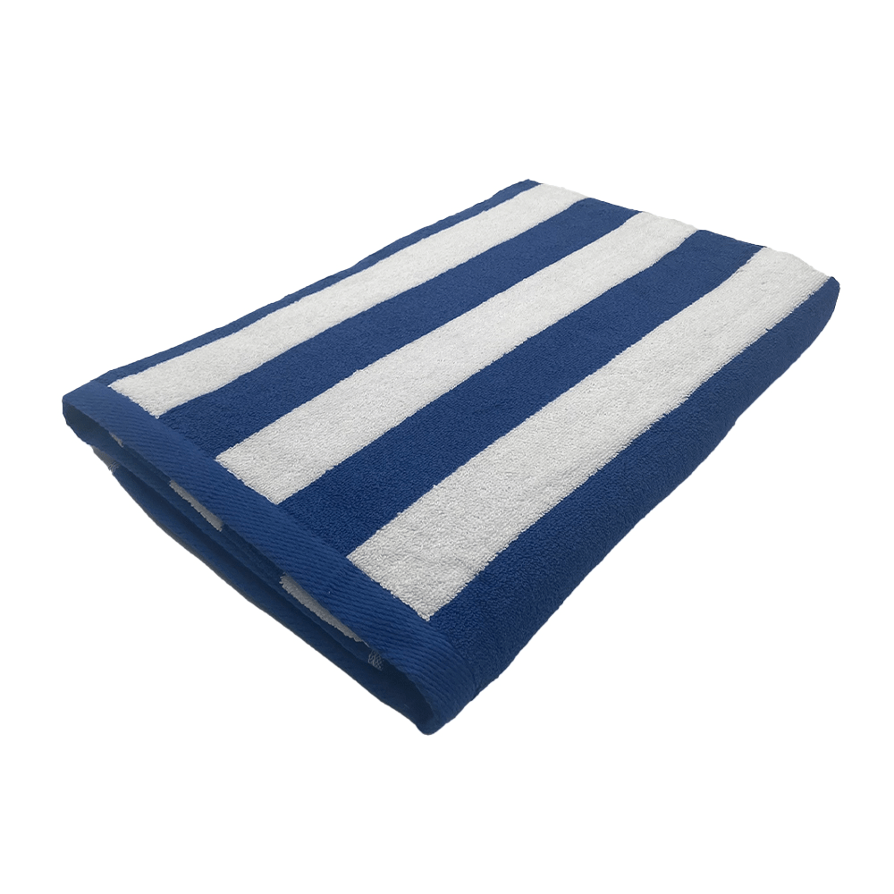 BYFT - Petunia Royal blue White Cabana Stripe 100% Cotton Pool TowelSet of 1 Pc