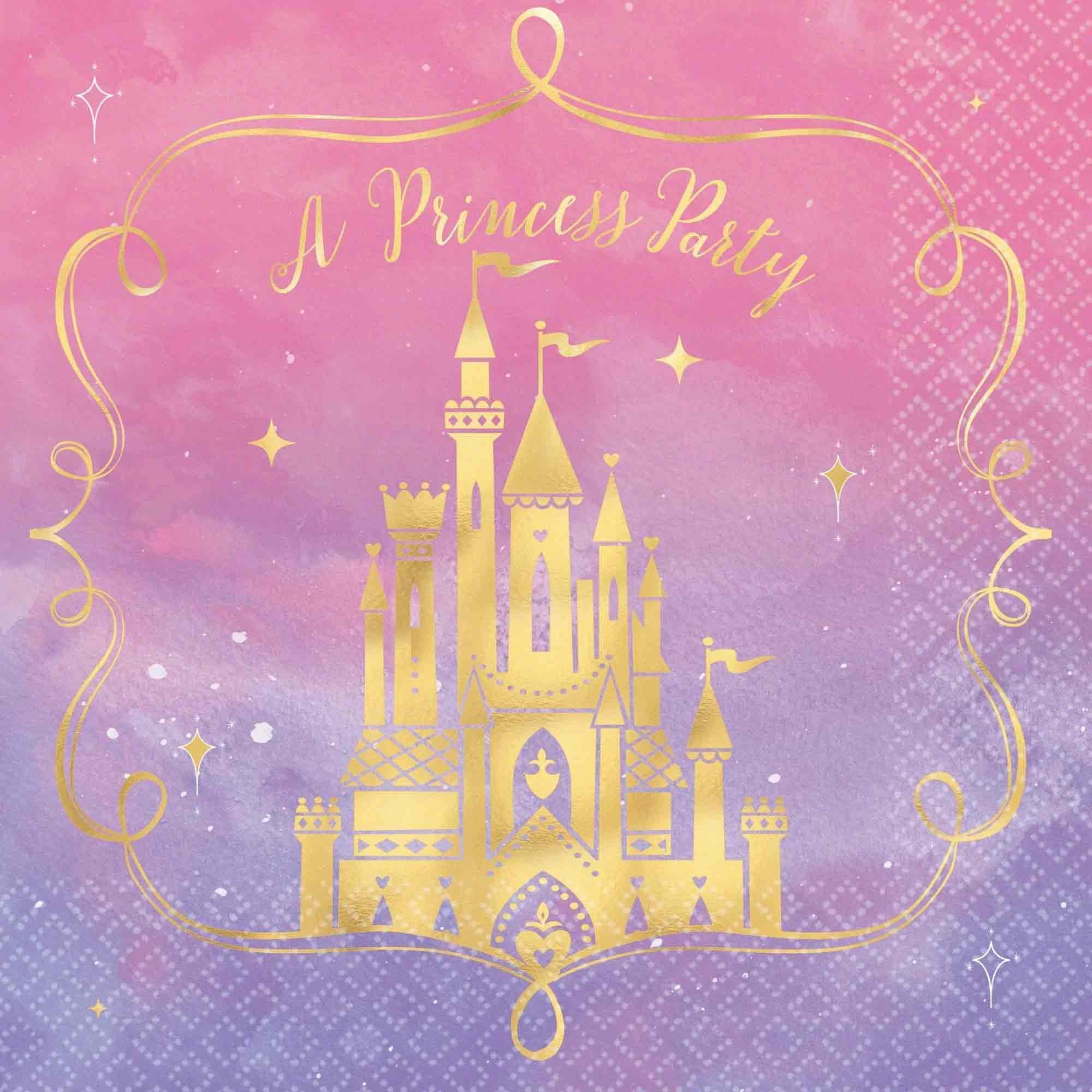 My Party Centre - Disney Princess Hot Stamped Lunch Napkin 16Pcs
