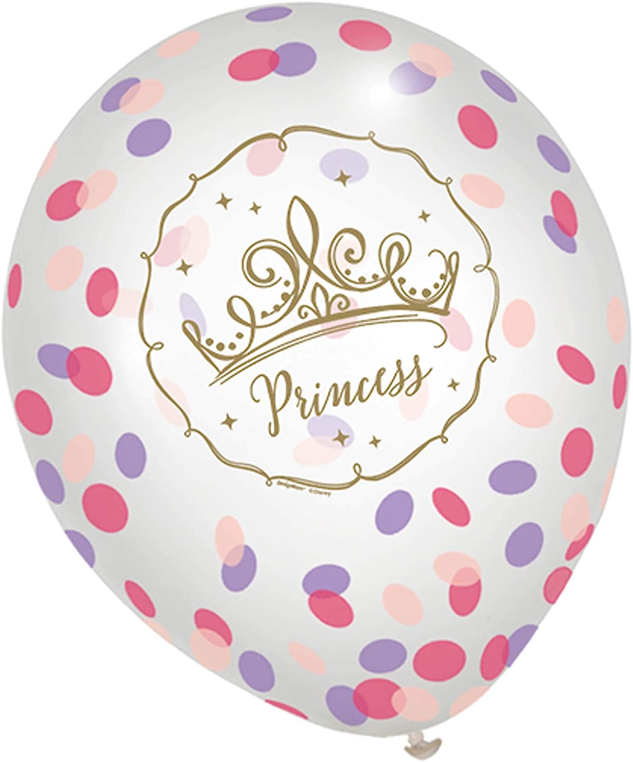 My Party Centre - Disney Princess Latex Confetti Balloon 12In, 6Pcs